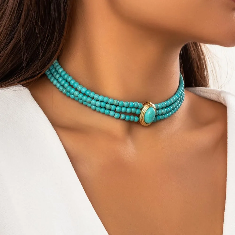 Sither 3 Layers Pearls Choker Necklace for Women Boho Pearls Chain Necklace Fashion Jewelry for Halloween Party Christmas Gift