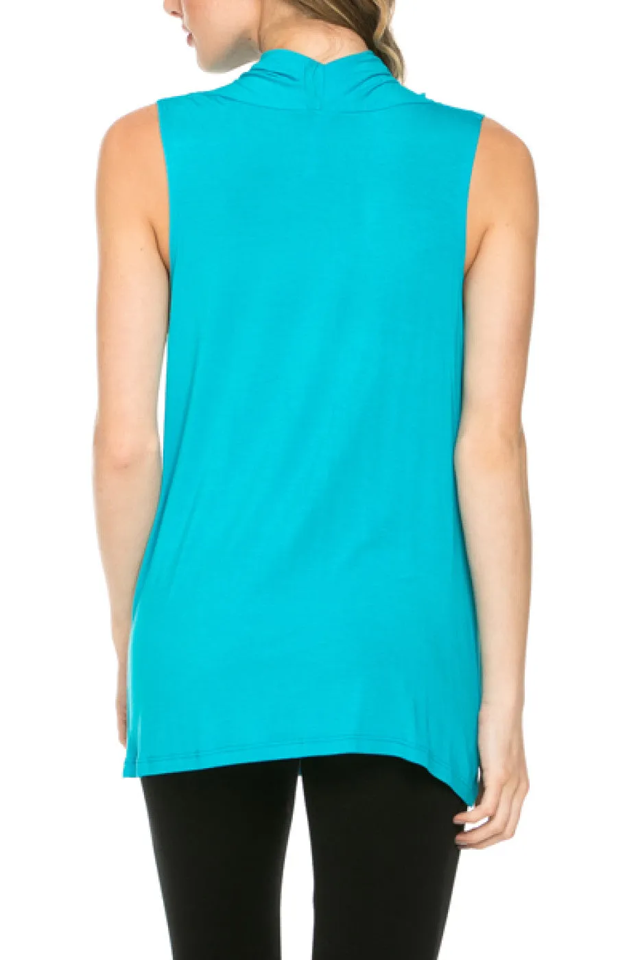 Sleeveless Cowl Neck Tunic Top