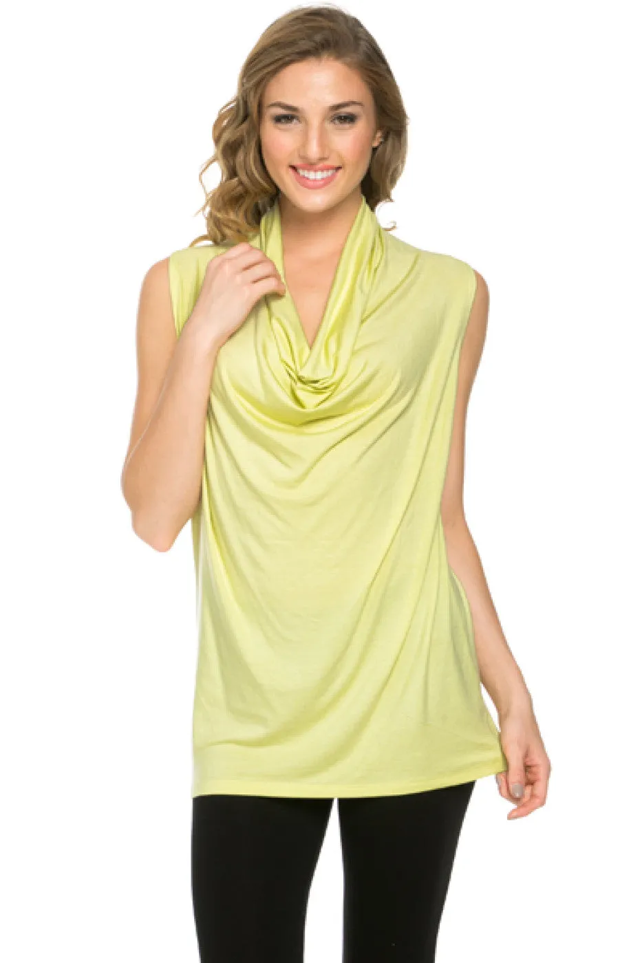 Sleeveless Cowl Neck Tunic Top
