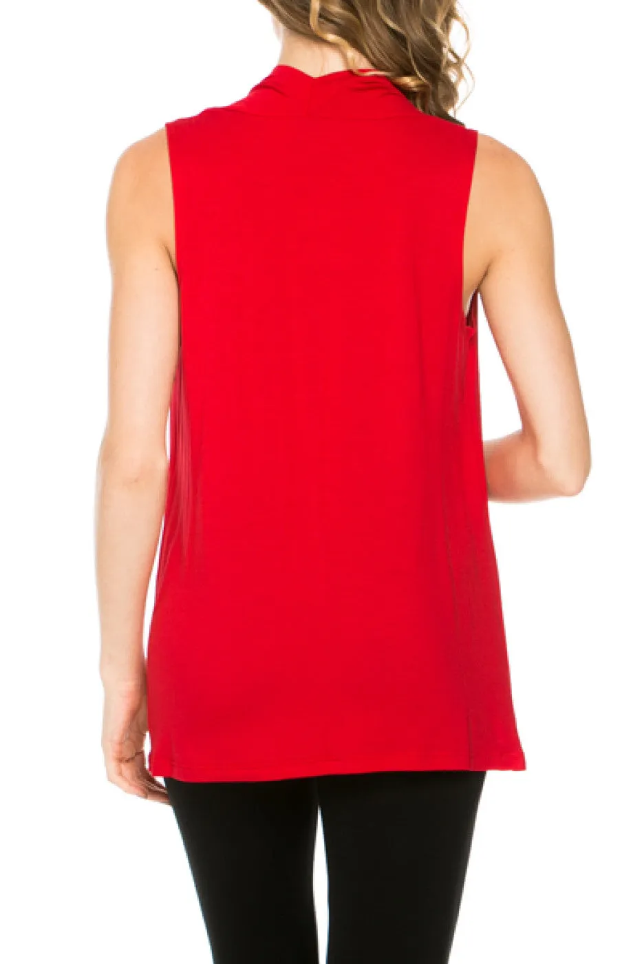 Sleeveless Cowl Neck Tunic Top