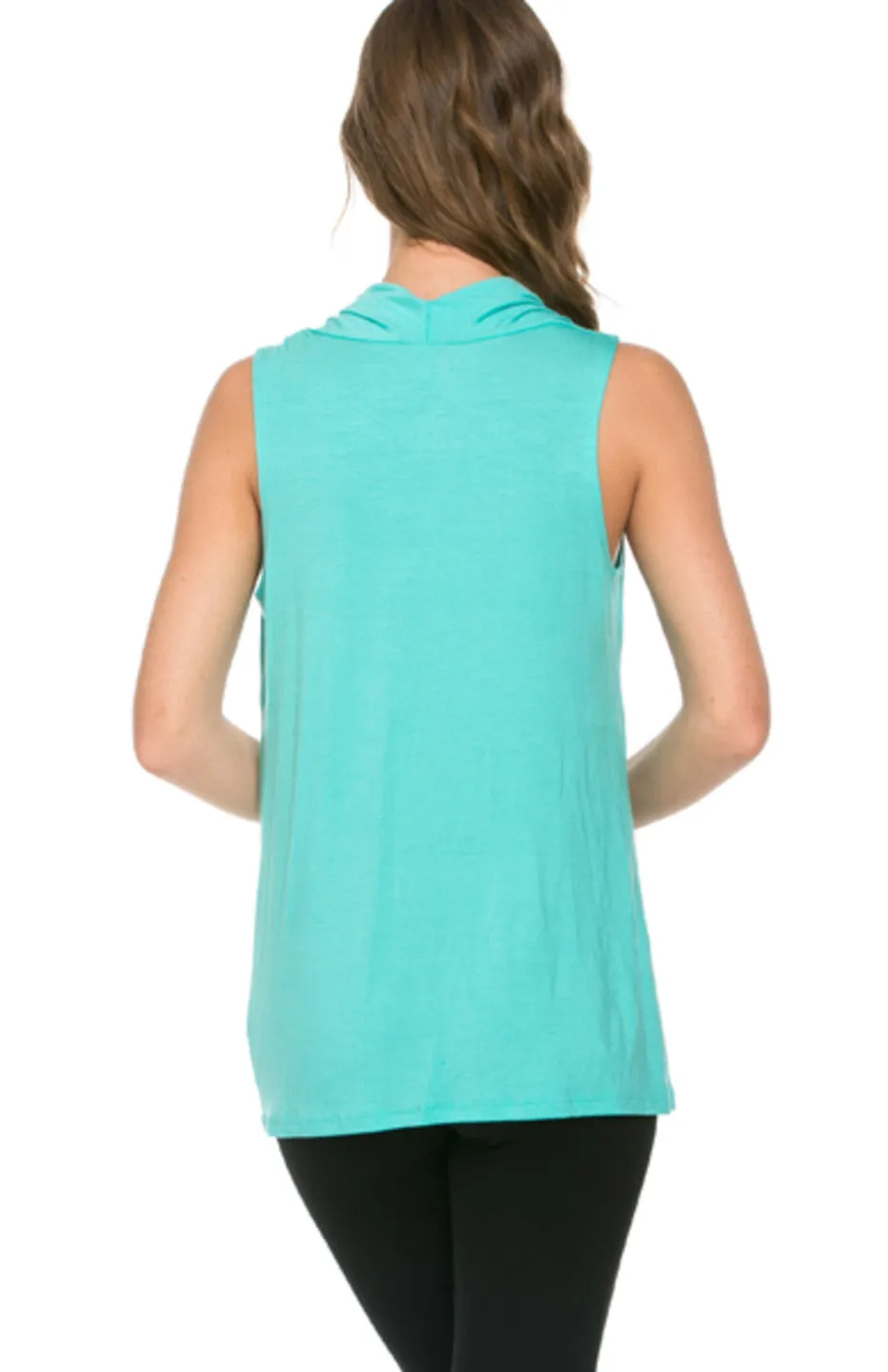 Sleeveless Cowl Neck Tunic Top