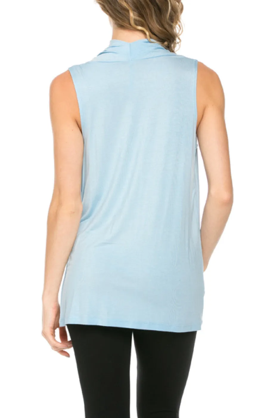 Sleeveless Cowl Neck Tunic Top