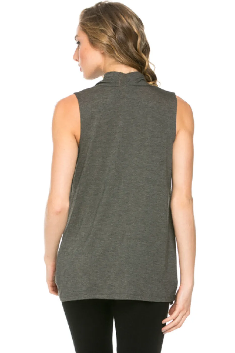 Sleeveless Cowl Neck Tunic Top