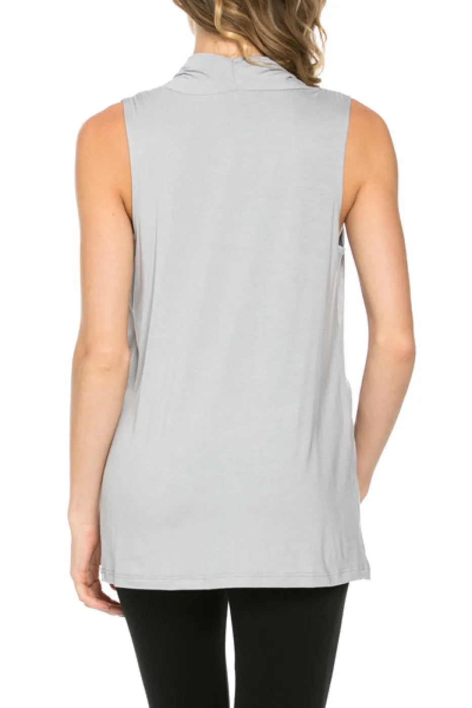 Sleeveless Cowl Neck Tunic Top