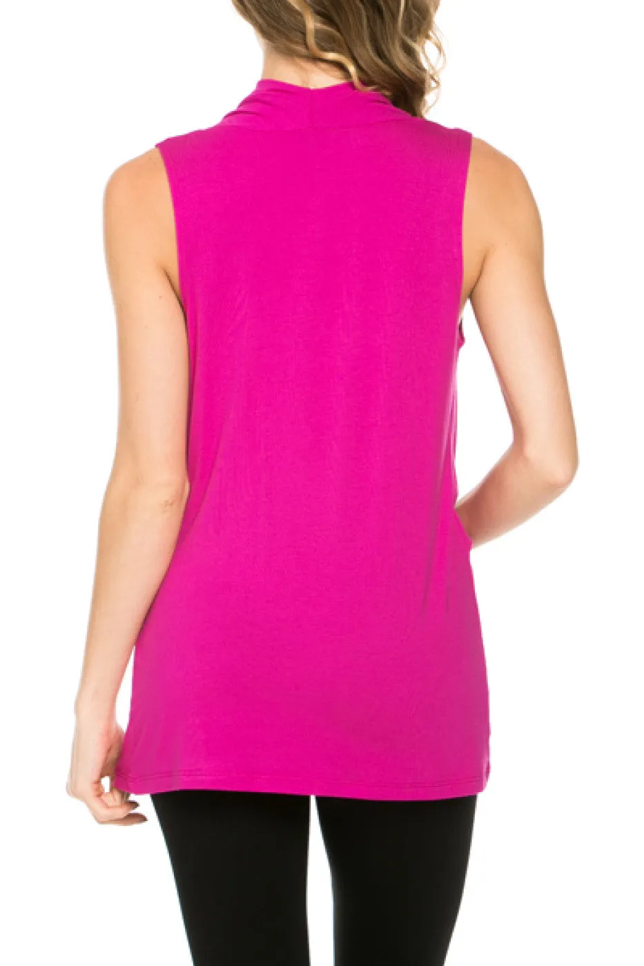 Sleeveless Cowl Neck Tunic Top