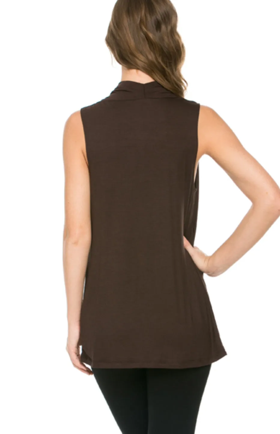 Sleeveless Cowl Neck Tunic Top