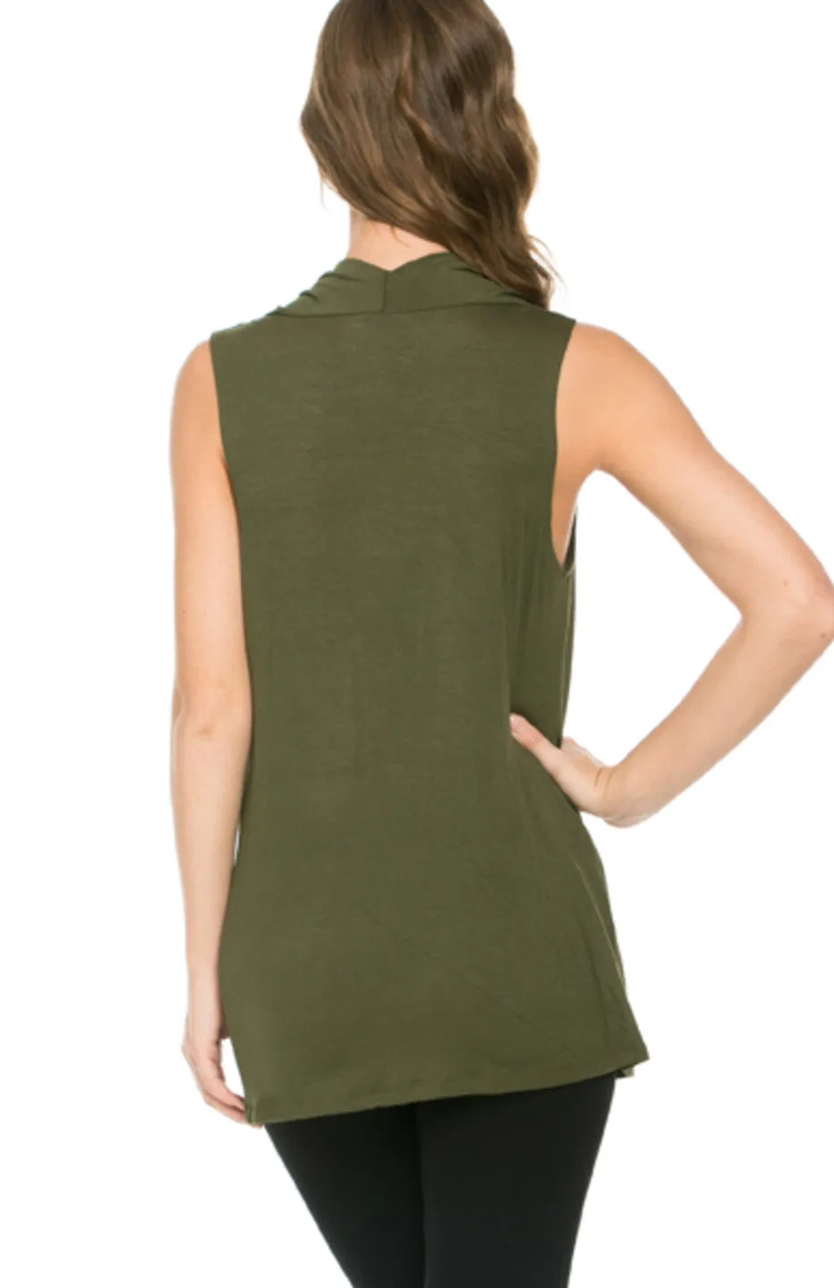 Sleeveless Cowl Neck Tunic Top
