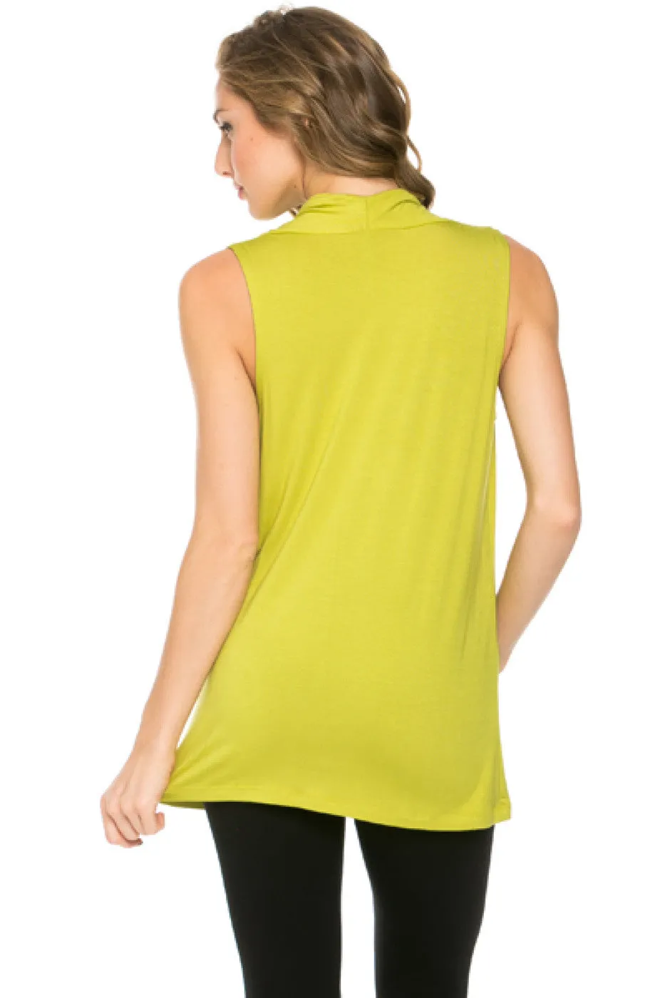 Sleeveless Cowl Neck Tunic Top