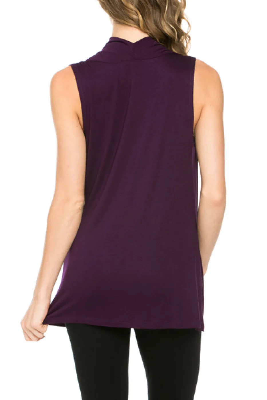 Sleeveless Cowl Neck Tunic Top