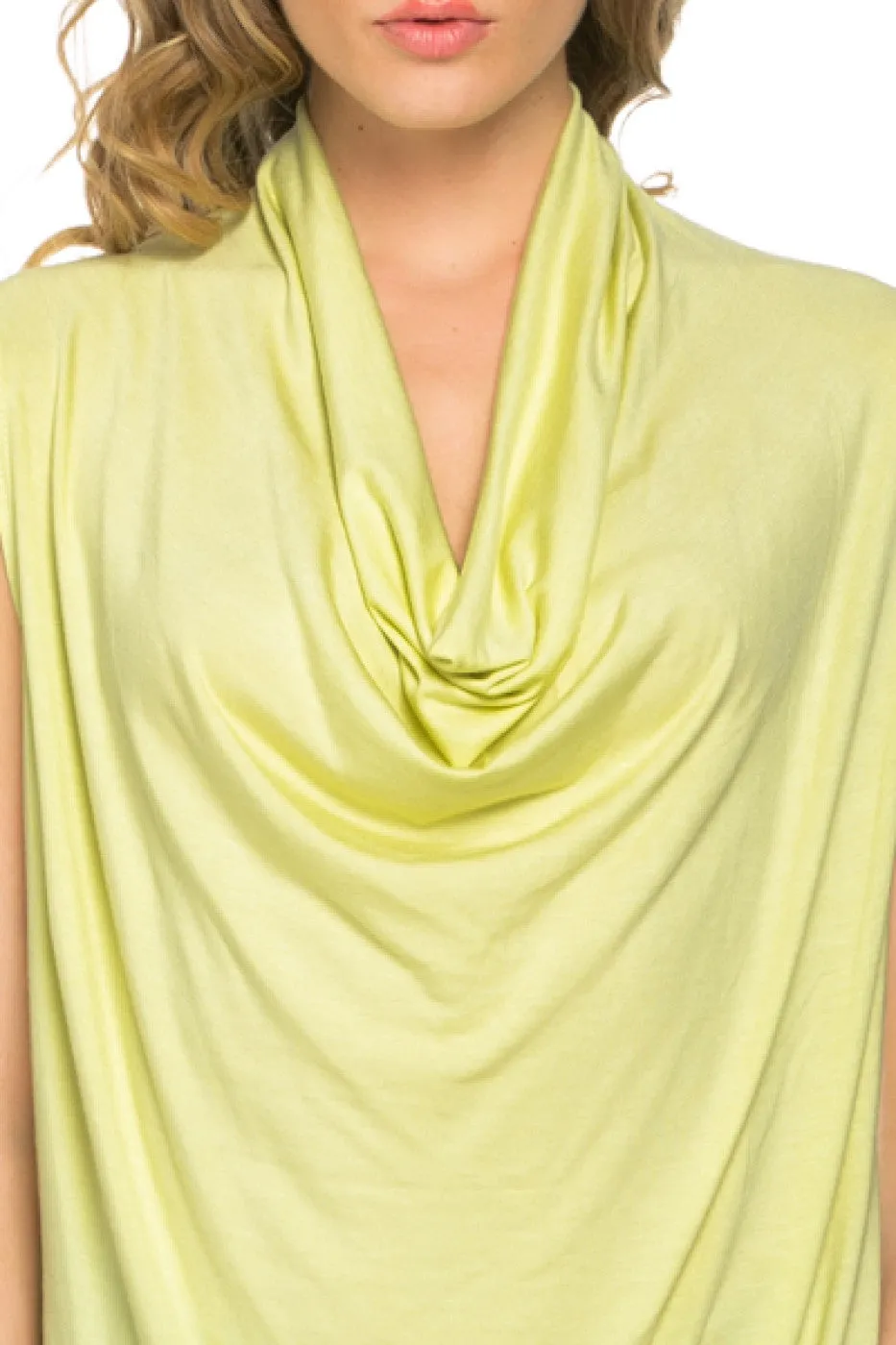 Sleeveless Cowl Neck Tunic Top