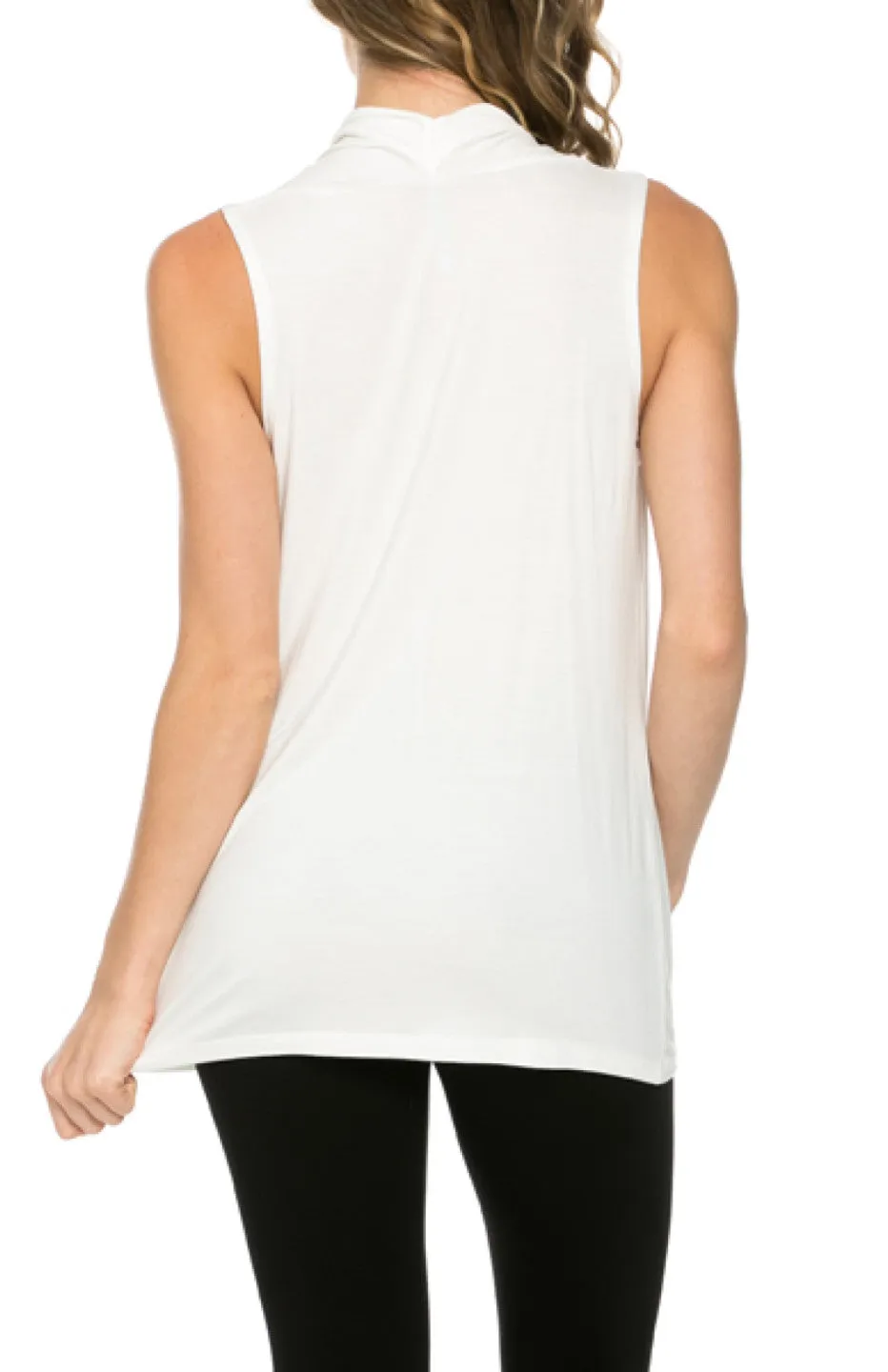 Sleeveless Cowl Neck Tunic Top