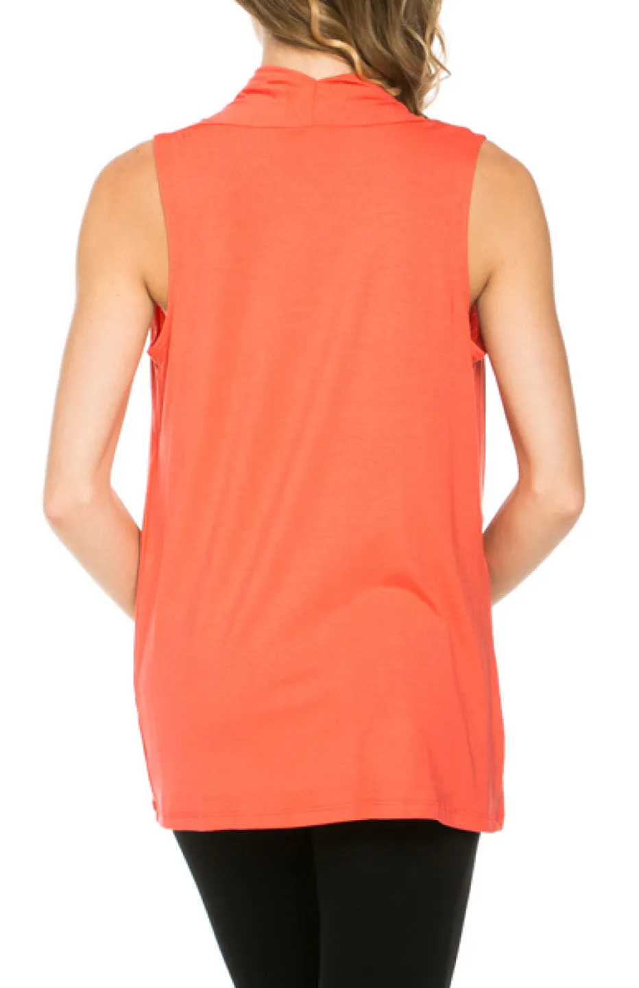Sleeveless Cowl Neck Tunic Top