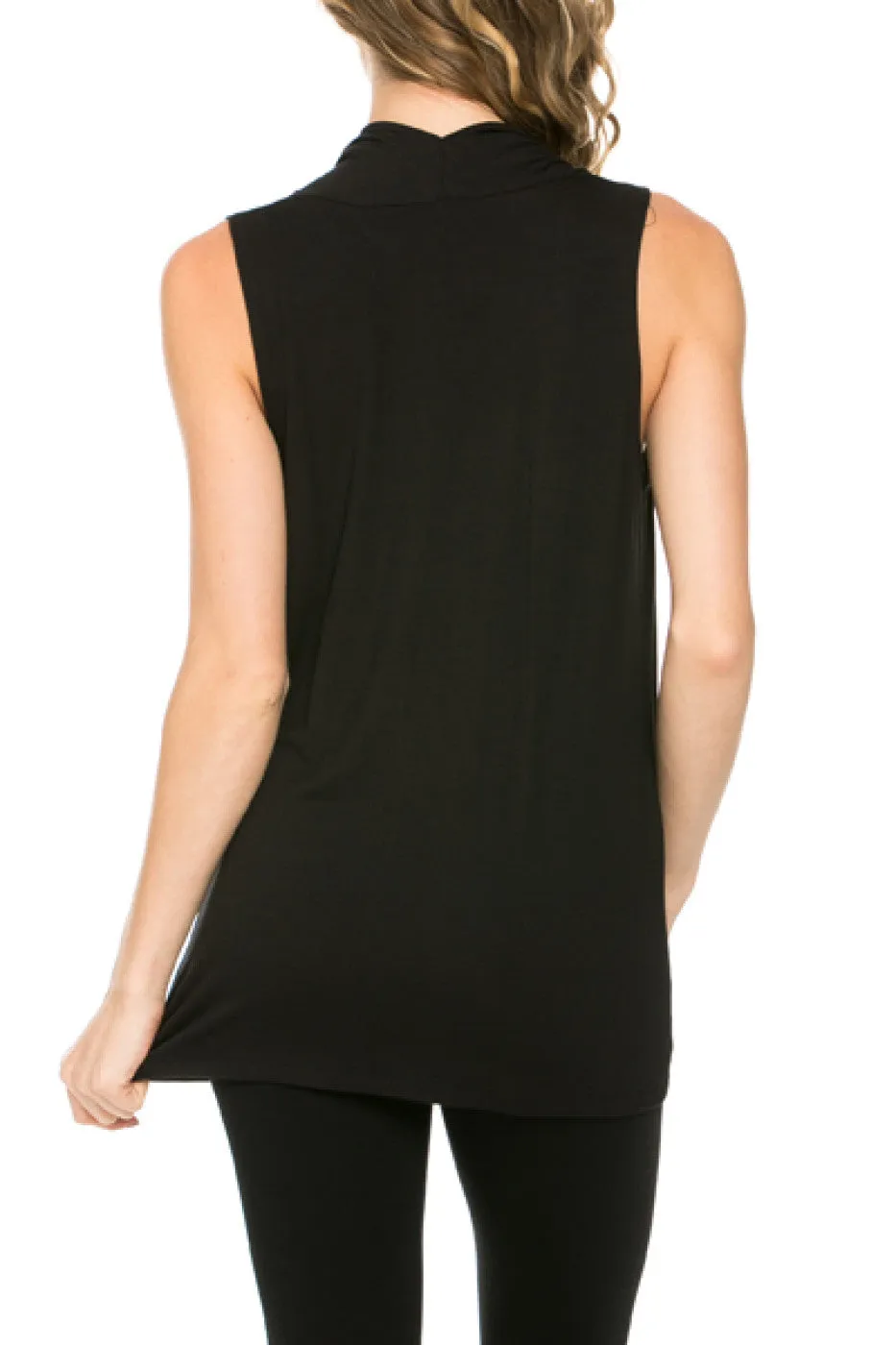 Sleeveless Cowl Neck Tunic Top
