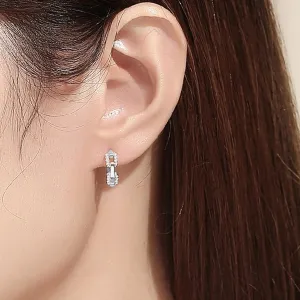 Small Silver Hoop Earrings for Women 925 Sterling Silver Cubic Zirconia Hoops Hypoallergenic Sparkly Jewelry Gifts