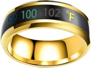 SOIMISS Gold Plated Ring for Men Temperature Changing Couple Ring Stylish Jewelry for Wedding