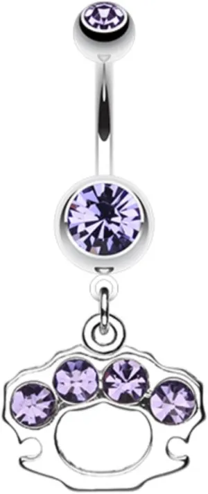 Sparkling Brass Knuckle WildKlass Belly Button Ring