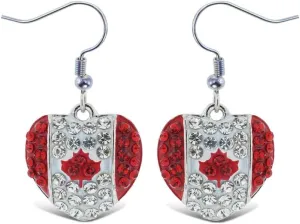 Sparkling Crystal Dangle Drop Earrings, Rhinestone Stud Silver Costume Jewelry, Hypoallergenic Charm, Fashion Chandelier Fish Hook Ear Ring Accessory - Canada Heart