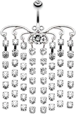 Sparkling Curtain Chandelier WildKlass Belly Button Ring
