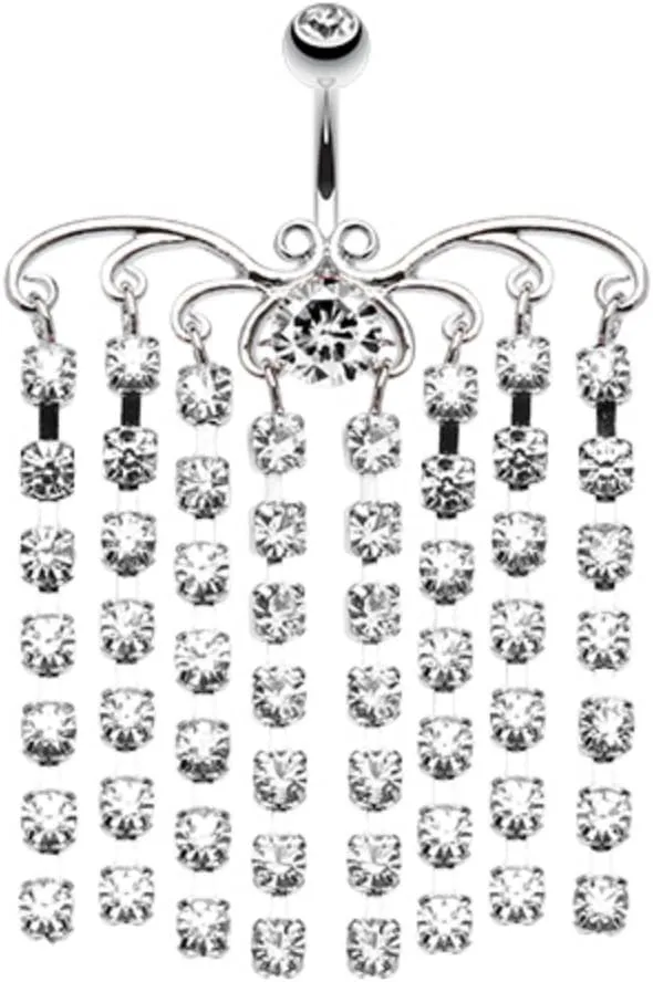 Sparkling Curtain Chandelier WildKlass Belly Button Ring