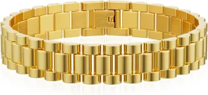 Stainless Steel Chain Bracelets for Men Women, 7.5 Inch Thick Link Bracelet Stackable Cool Bangles Chunky Non Tarnish Waterproof Watch Band Chain Wristband for Mens Boyfriend Father