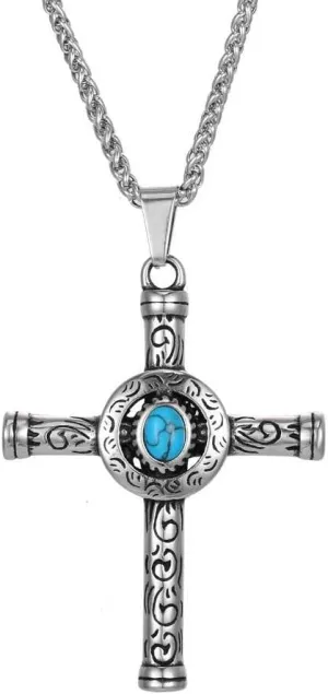 Stainless Steel Mens Cross Necklaces/Anchor Necklace/Dog Tags Pendant Necklace for Men Women Jewelry Gift