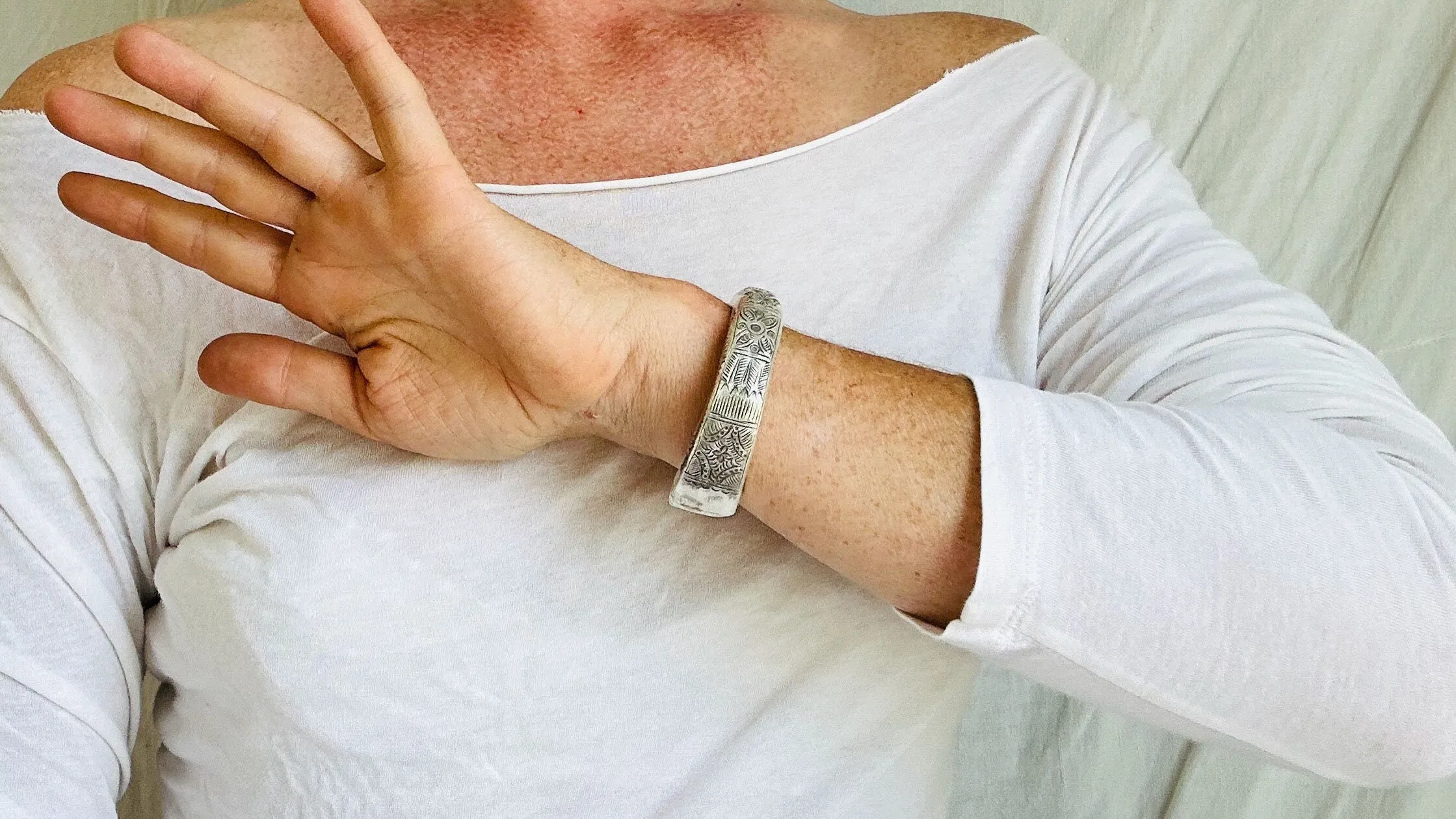 Sterling Silver Bangle from the Karen Hill Tribe.
