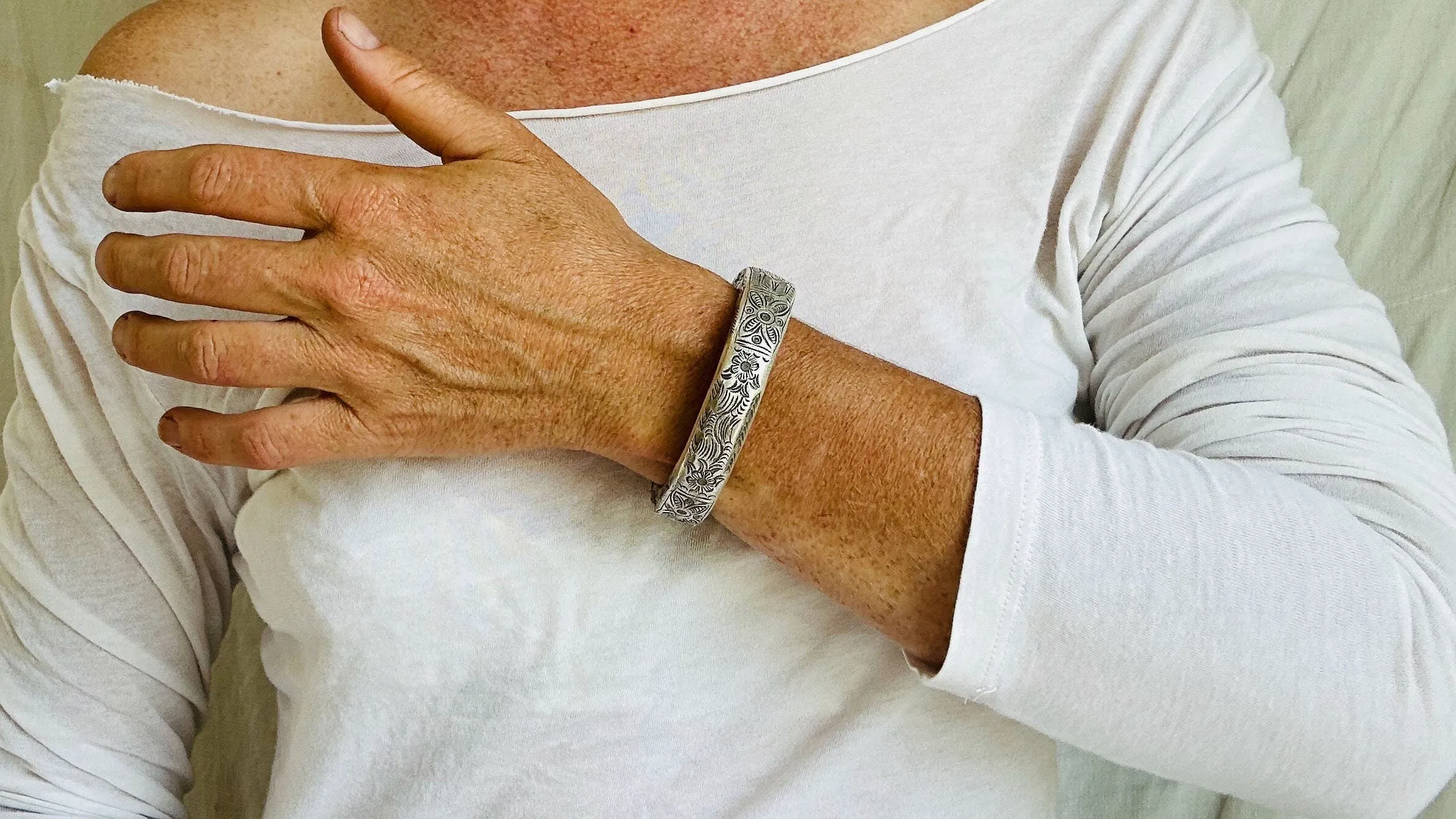 Sterling Silver Bangle from the Karen Hill Tribe.