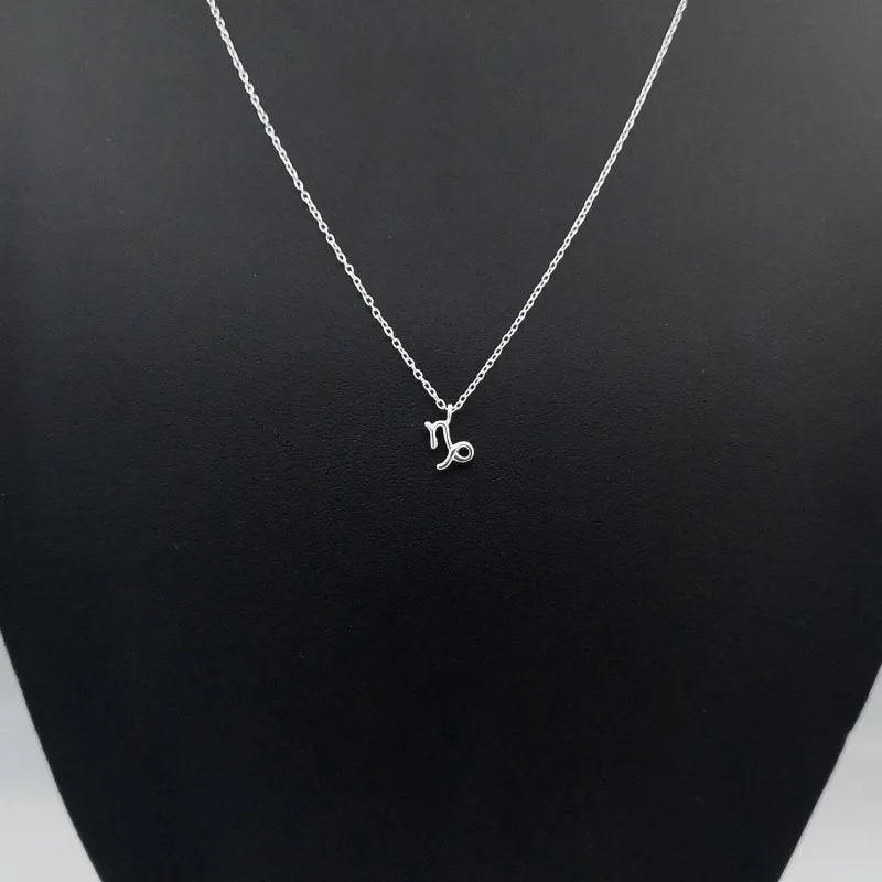 Sterling Silver Capricorn Zodiac Sign Necklace