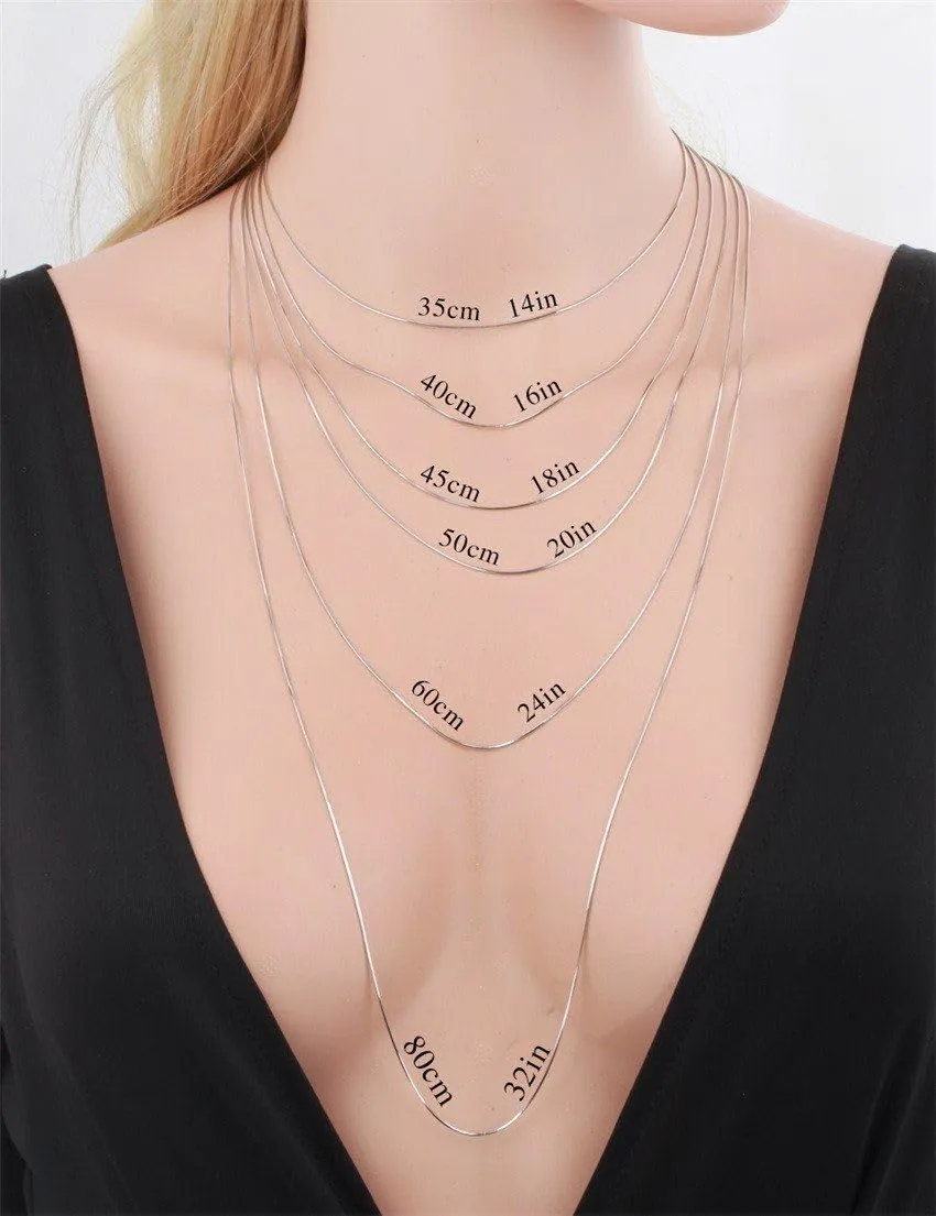 Sterling Silver Chain for Women and Men - Snake Necklace - Silver Rope Chain Necklace for Women - Cadena de Plata 925 para Mujer - Rope Chains - Width 1/1.5/2 mm - Length 16" 18" 20" 22" 24"