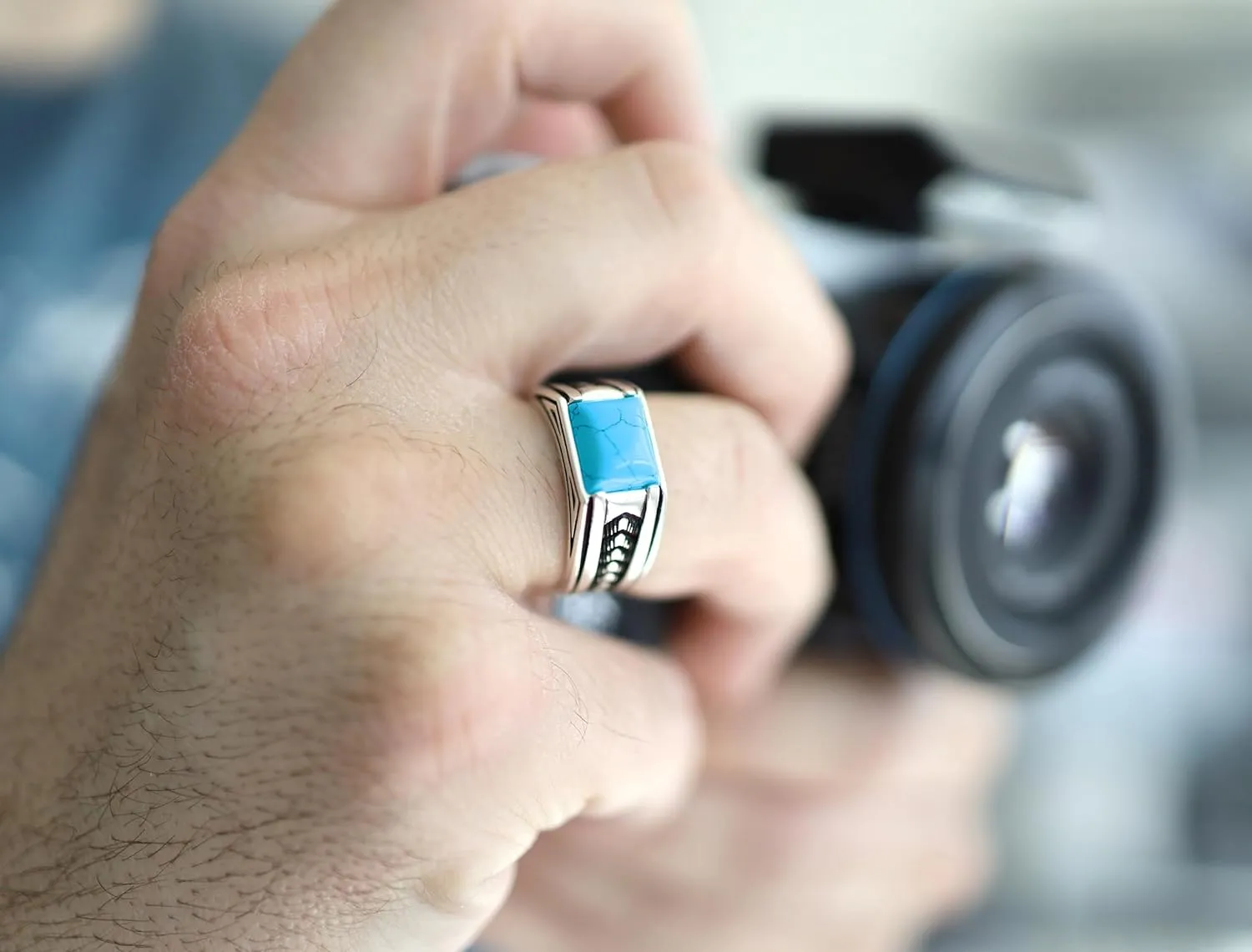 Sterling Silver Rings for Men with Arrow Pattern, Anillos para Hombre, Mens Rings with Gemtone, Handmade Sterling Silver Rings with Onyx, Turquoise and Tiger Eye Gemstone