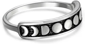 Sterling Silver Rings for Women Vintage Moon Phase Ring S925 Stacking Statement Band Minimalist Finger Ring