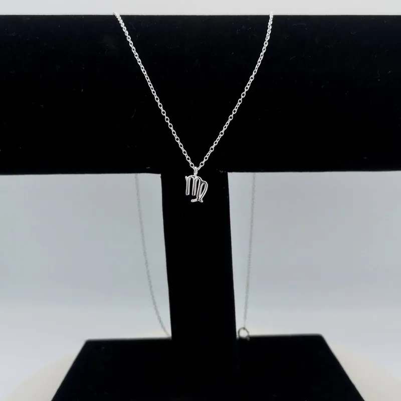 Sterling Silver Virgo Zodiac Sign Necklace