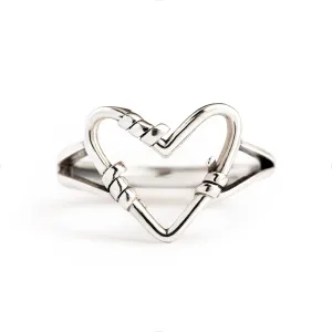 STORYJEWELLERY Heart Ring, Vintage Rings for Women, 925 Sterling Silver Statement Rings, Minimalist Silver Thumb Ring, Gifts for Her