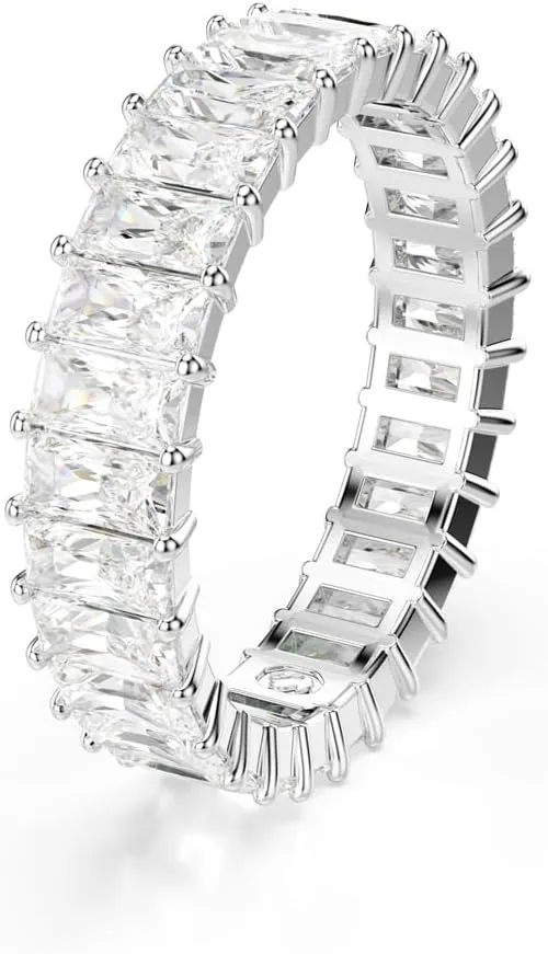 Swarovski Matrix Ring, Baguette Cut, Clear, Rhodium Finish