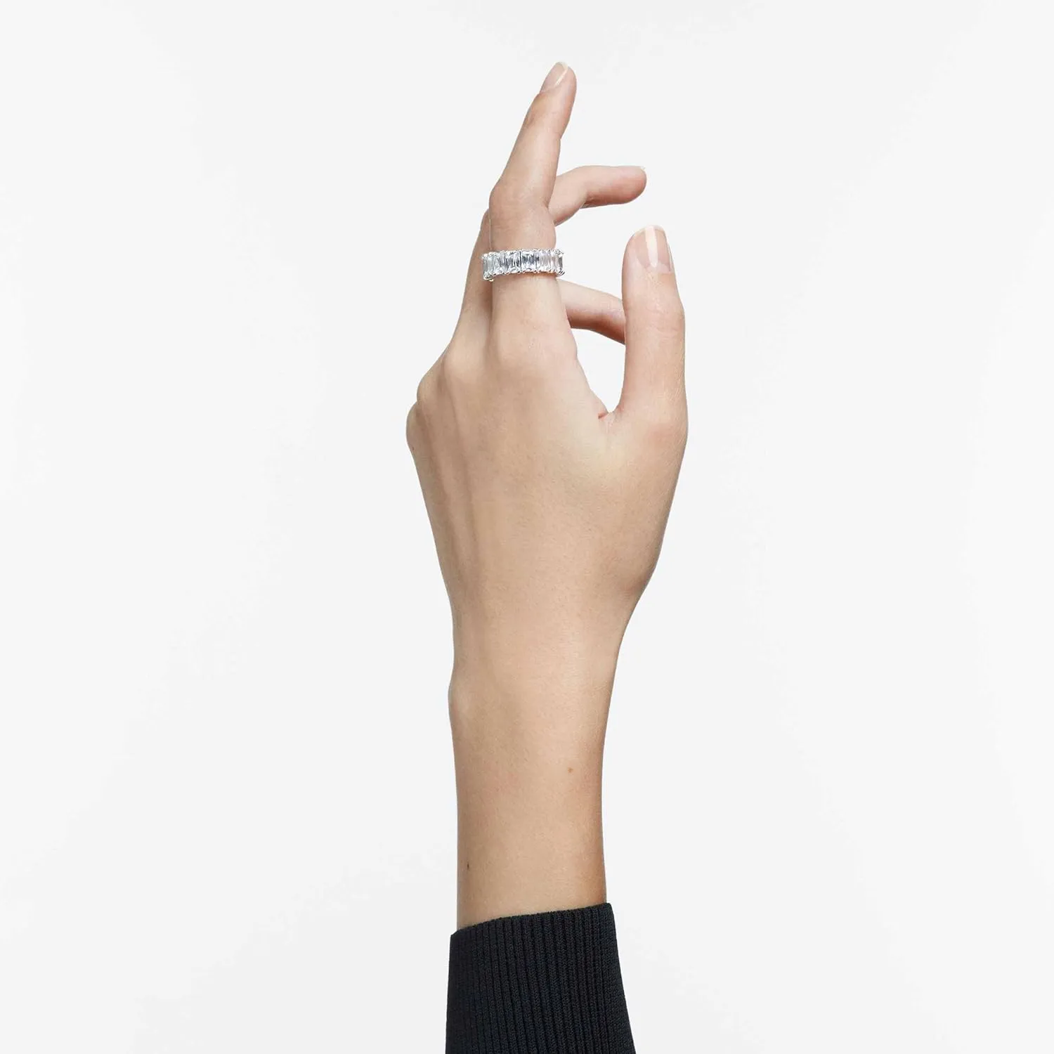 Swarovski Matrix Vittore Ring, Rectangular Cut, Clear, Rhodium Finish