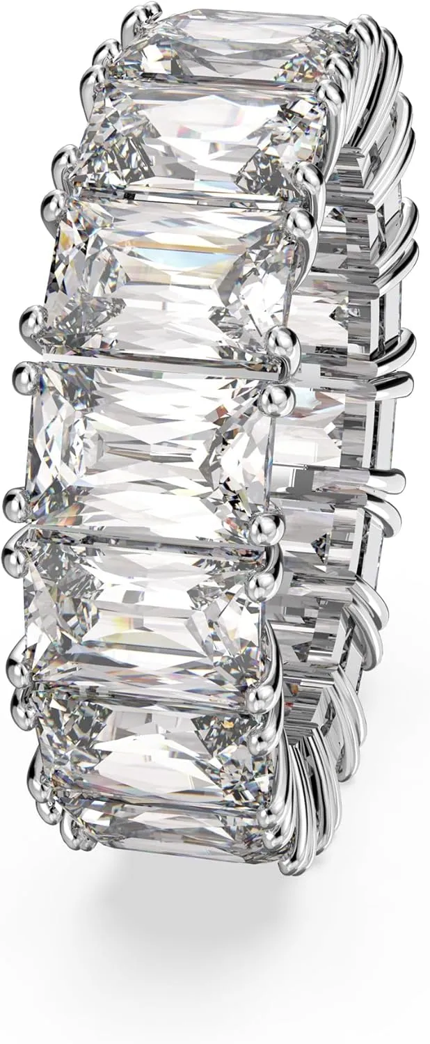 Swarovski Matrix Vittore Ring, Rectangular Cut, Clear, Rhodium Finish
