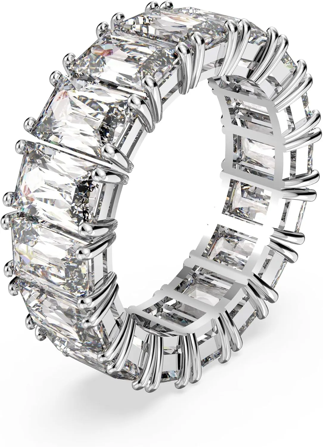 Swarovski Matrix Vittore Ring, Rectangular Cut, Clear, Rhodium Finish