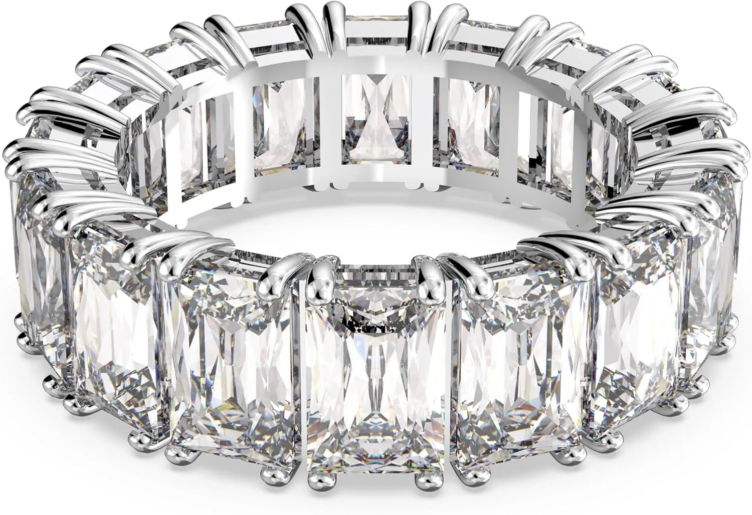 Swarovski Matrix Vittore Ring, Rectangular Cut, Clear, Rhodium Finish