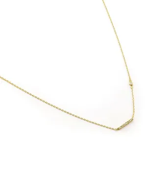 TAI Clear CZ Gold Bar Necklace