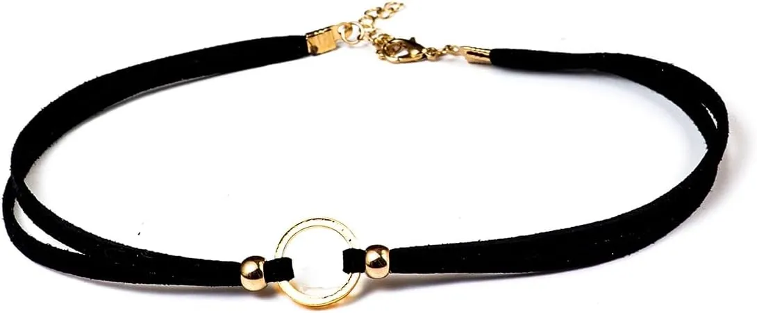 tenghong2021 Black Choker Necklaces for Women Adjustable Double Layered Punk Velvet Classic Gothic Velvet Collar Chokers Necklace for Women Trendy Cosplay Jewelry Accessories