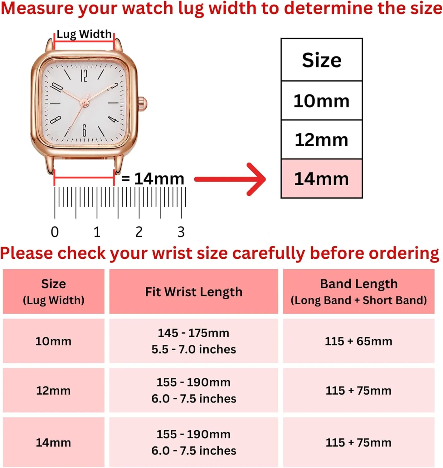 Thin Leather Watch Bands for Womens Ladies Classical Flat Watch Strap Elegant Wristwatch Band Handmade Replacement Band Soft Valentine's Gift for Her Wife Mother 10mm 12mm 14mm
