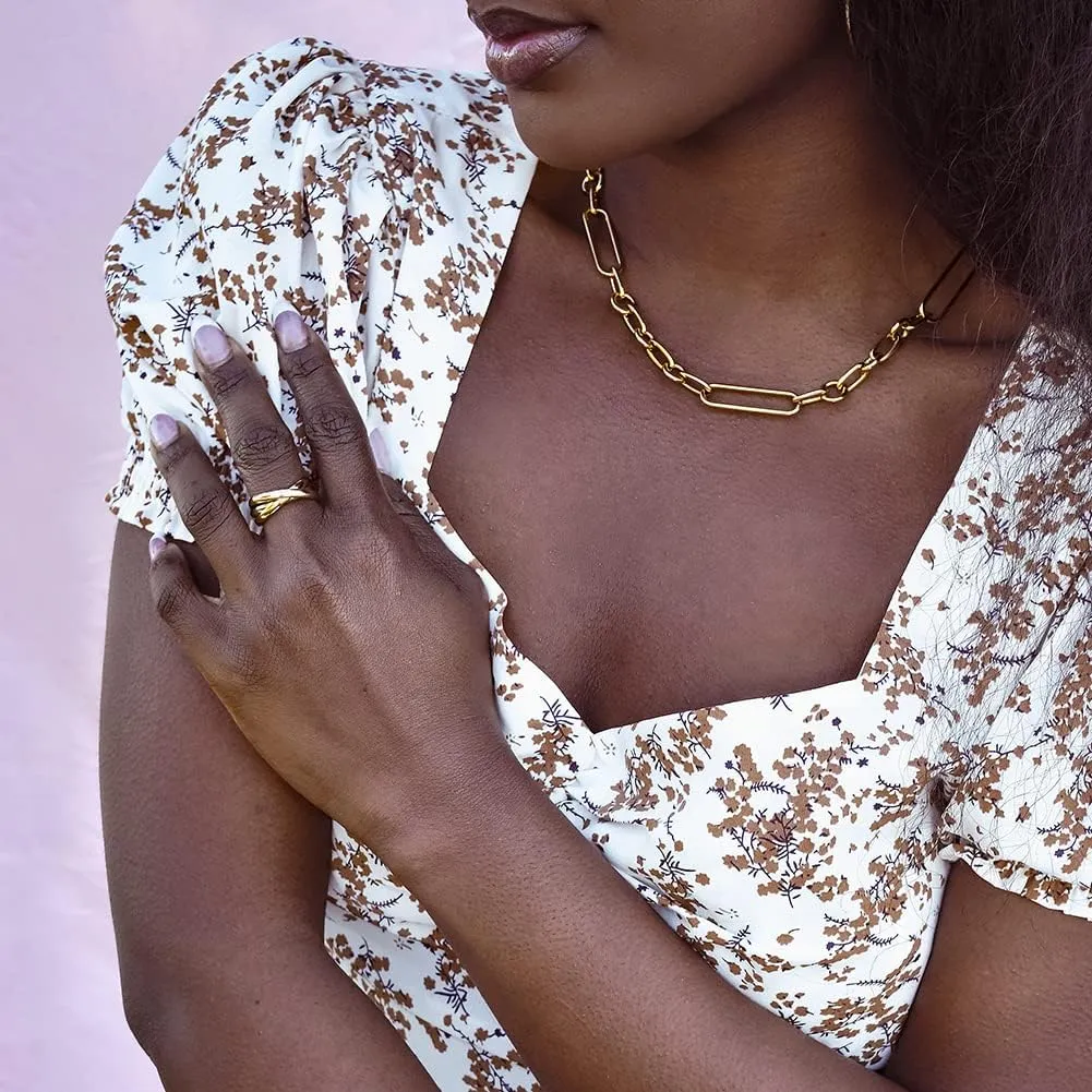 Three-Tone Cross Chunky Bands Statement Rings for Women and Adult Infinity Interlocked Rolling Criss Interwined Rings Cocktail Jewelry