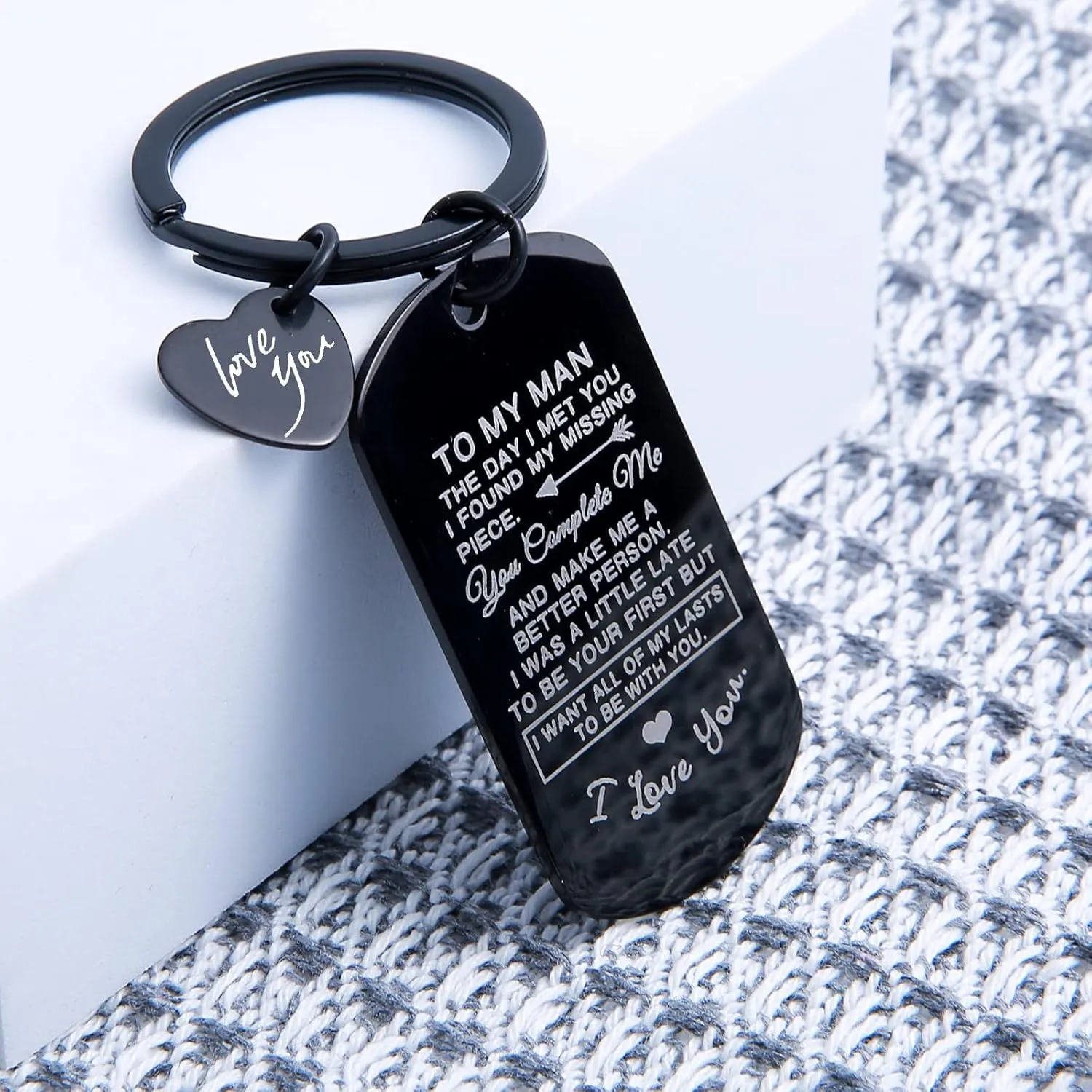 To My Man Keychain Valentines Gifts: key chains for Men Son Him Birthday Anniversary