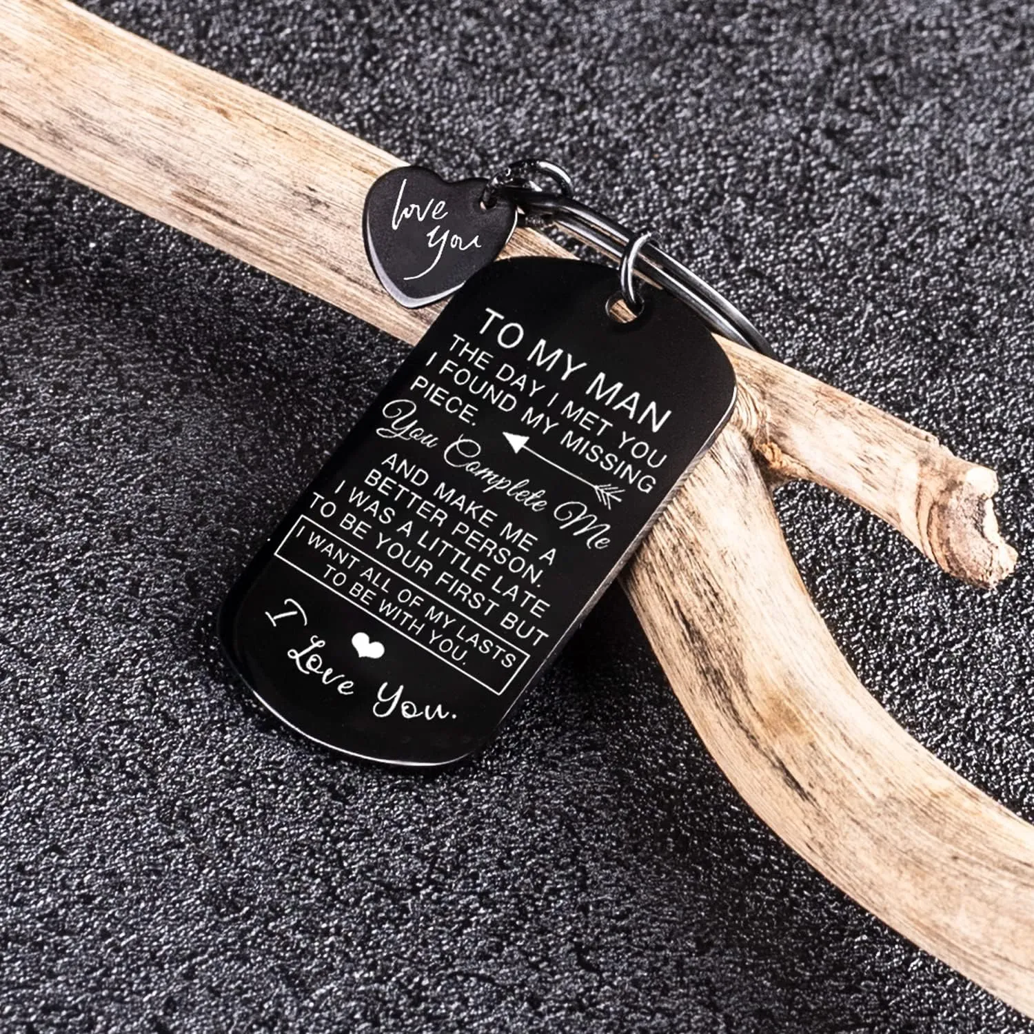 To My Man Keychain Valentines Gifts: key chains for Men Son Him Birthday Anniversary