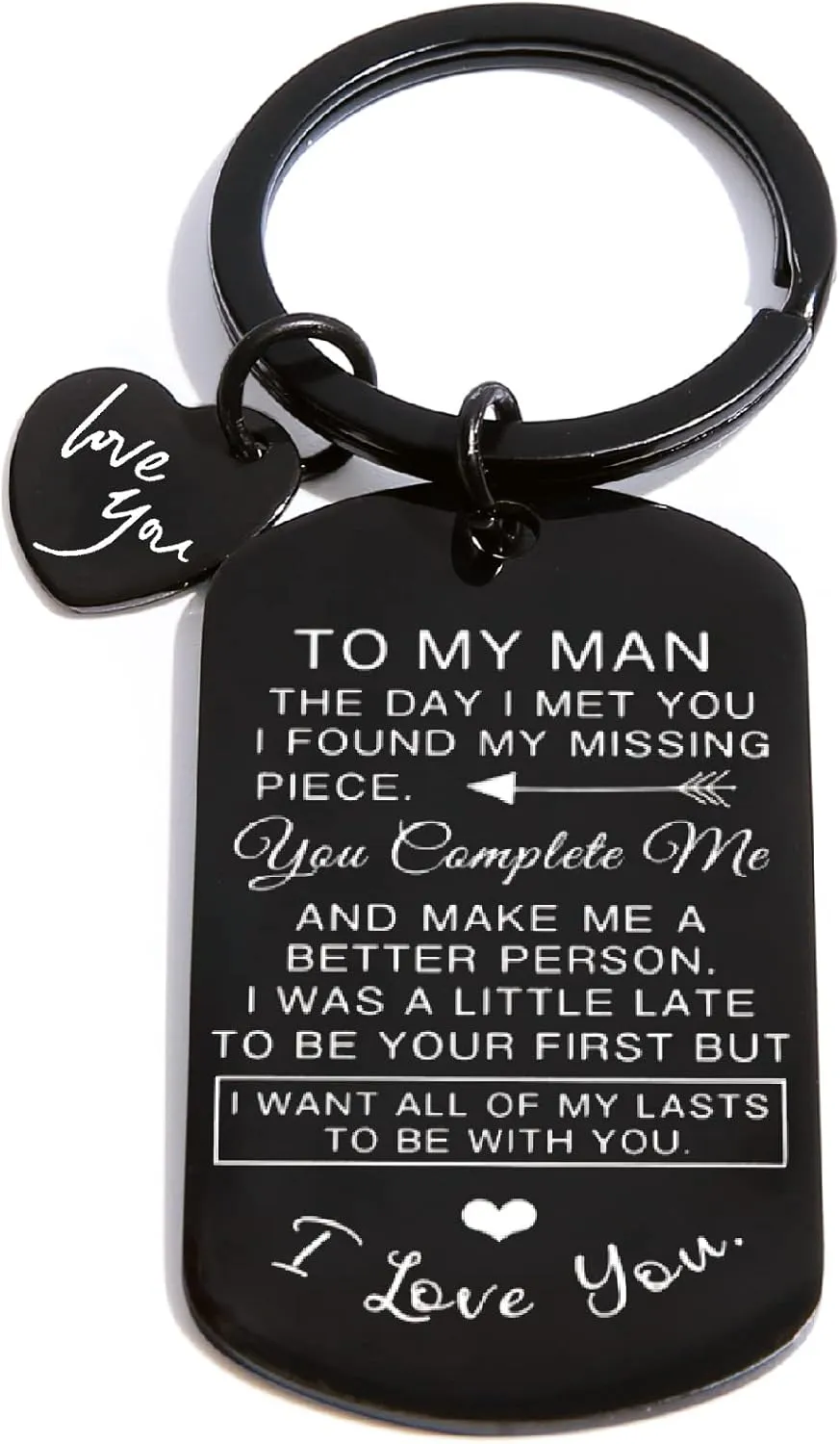 To My Man Keychain Valentines Gifts: key chains for Men Son Him Birthday Anniversary