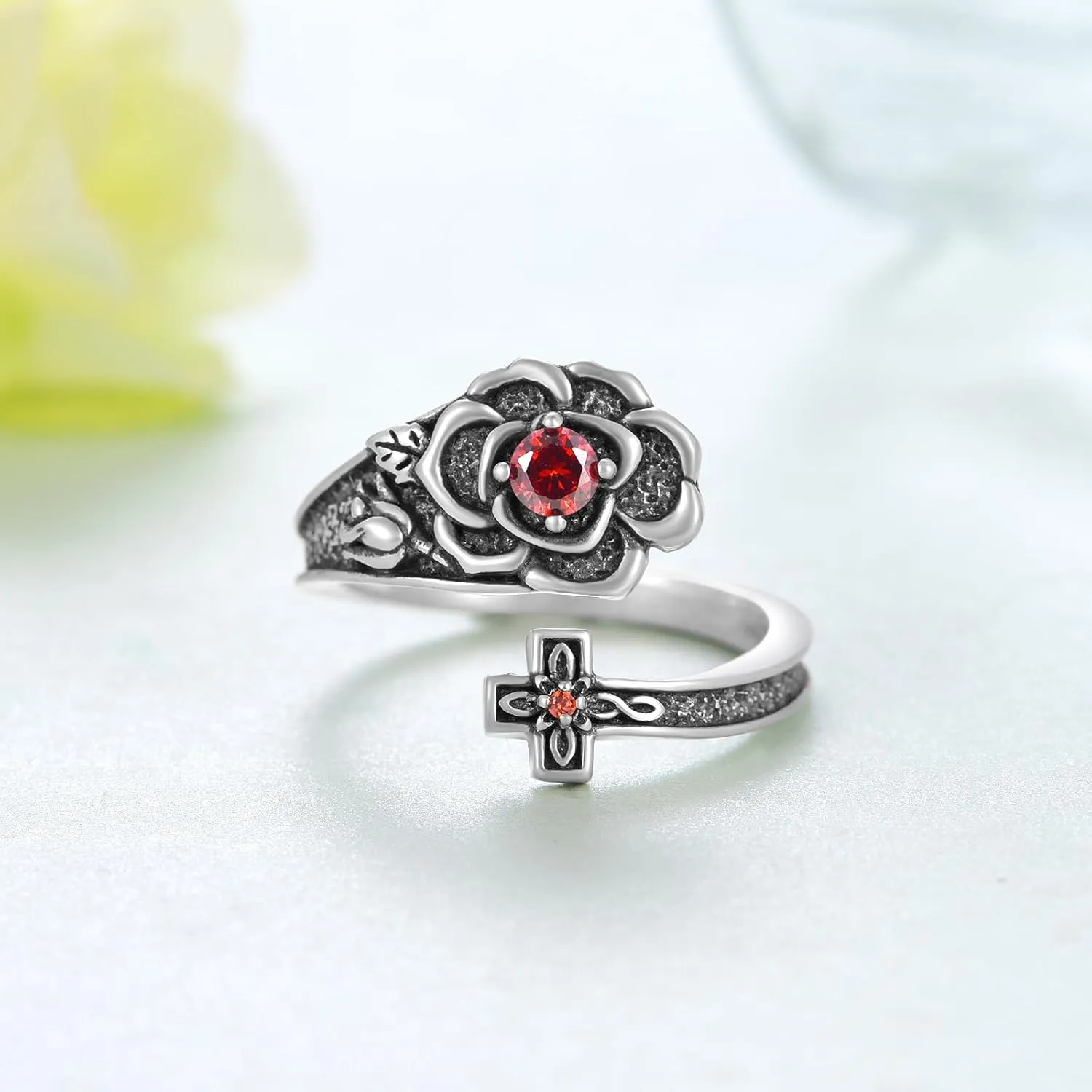 Tree of Life/Rose/Sunflower/Bee Spoon Ring 925 Sterling Silver Adjustable Thumb Rings Birthday Jewelry Gifts for Women