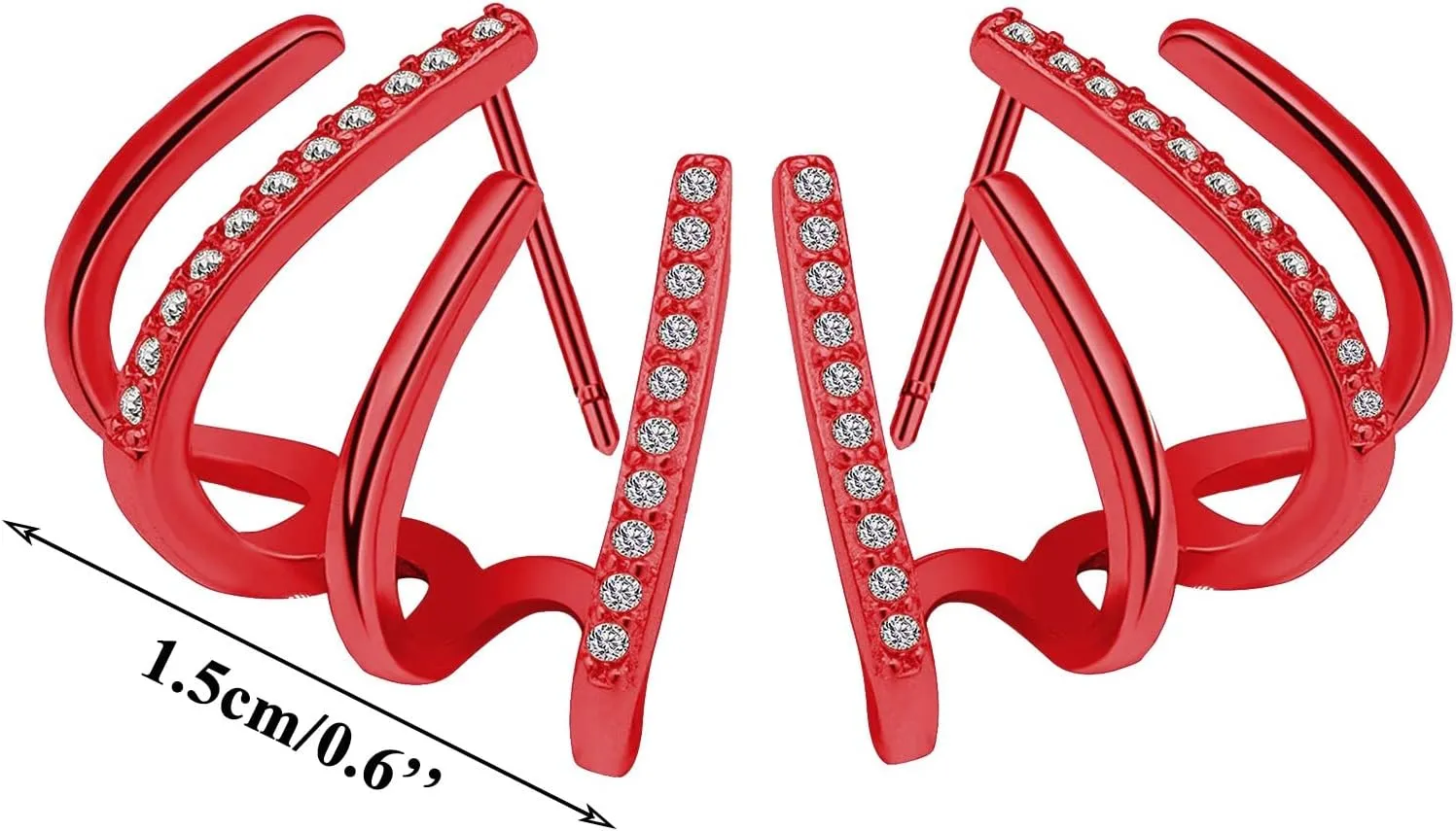 Trendy Earrings For women 2025, Claw Rhinestone Earrings Wrap Stud Ear Cuff Earrings for Women, Teen Girl Gifts Trendy Stuff