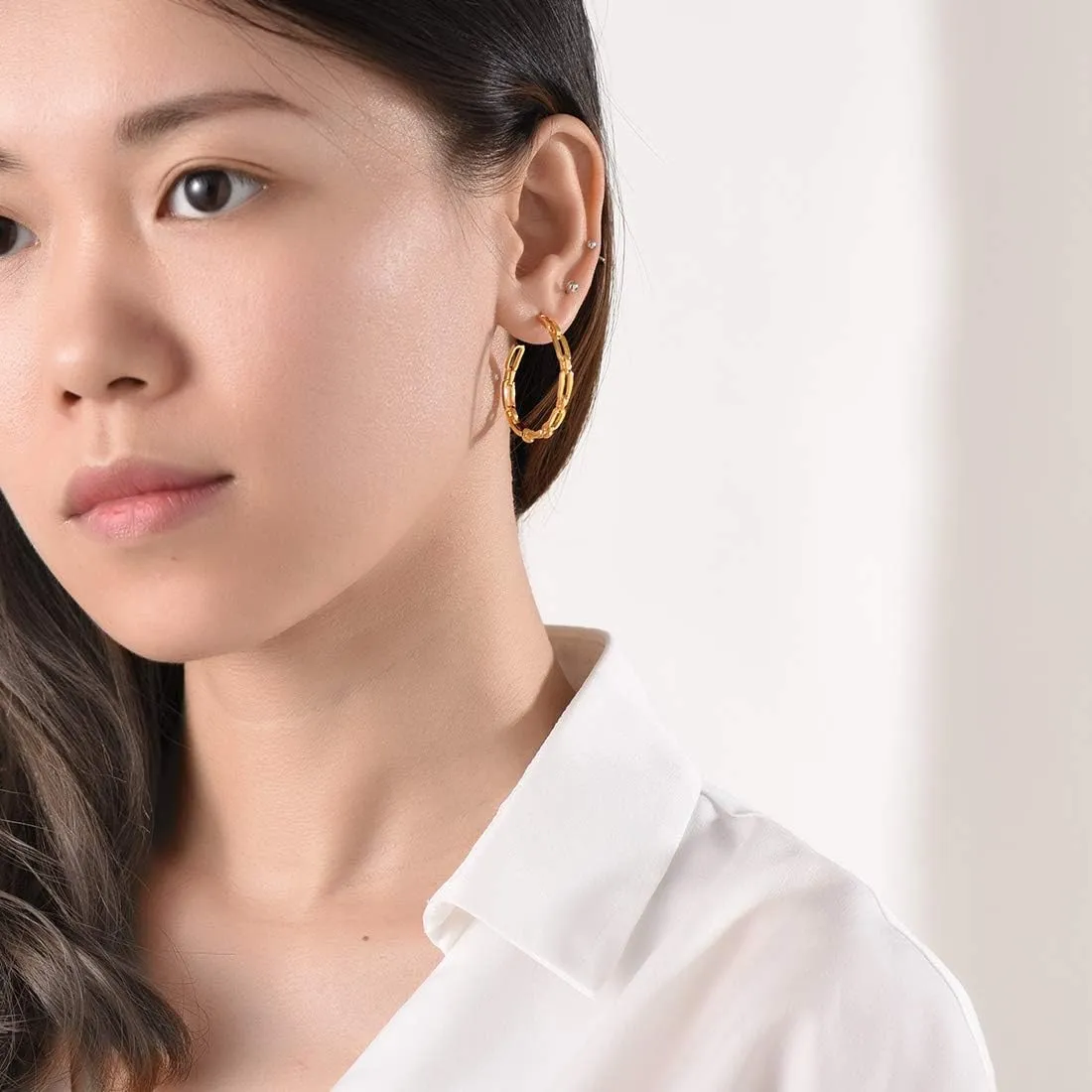Trendy Gold Plated Hoop, Dangle, Cuff Earrings for Women with Surgical Post