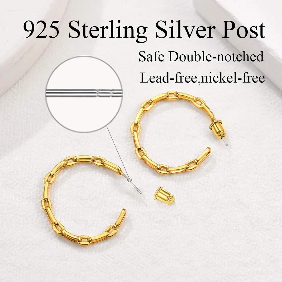 Trendy Gold Plated Hoop, Dangle, Cuff Earrings for Women with Surgical Post