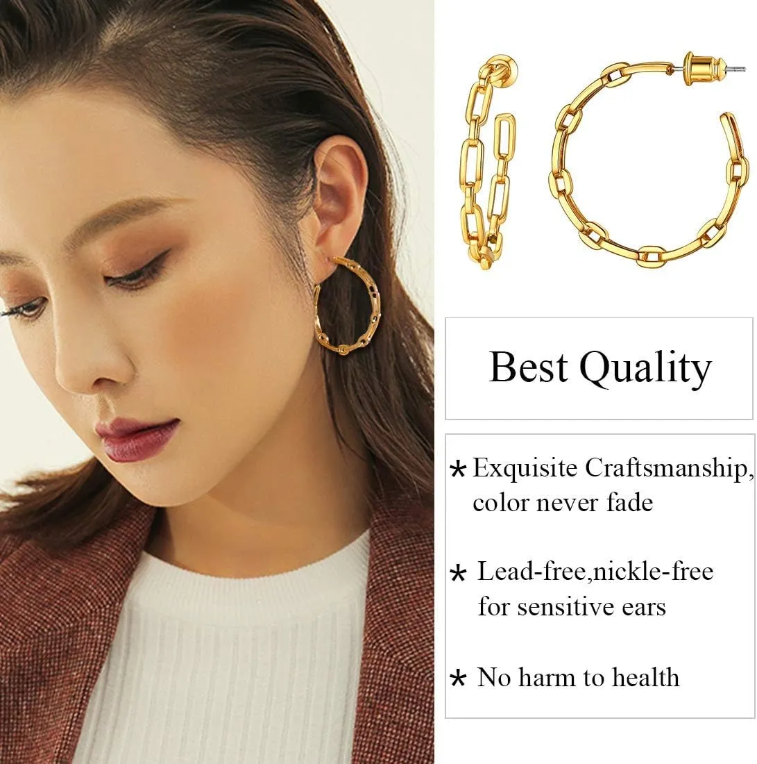 Trendy Gold Plated Hoop, Dangle, Cuff Earrings for Women with Surgical Post